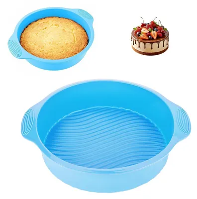 Zdjęcie produktu dla Silikonowa forma do pieczenia, okrągła, o średnicy 9 cali, nieprzywierająca, do chleba, w kolorach niebieskim/czerwonym, idealna do ciast i muffinek