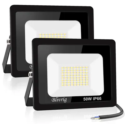 LED-Außenstrahler 50 W warmweiß 5000 lm 2er-Set