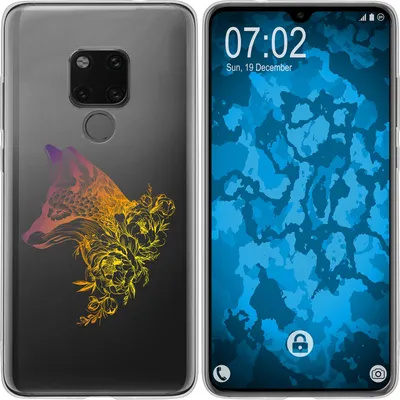 Produktbild von PhoneNatic Case kompatibel mit Huawei Mate 20 Silikon-Hülle Floral Fuchs M1-3