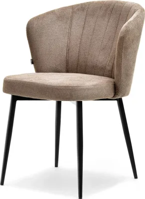 Image de Chaise de salle à manger rembourrée ARENA - beige / noir