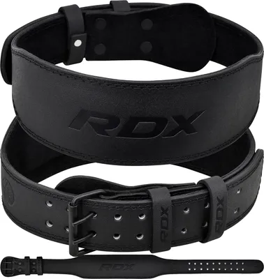 Produktbild von RDX Gewichthebergürtel aus Leder, erhältlich in 4 und 6 Zoll, gepolstert mit Karbonfaser-Polsterung für Lendenwirbelstütze, 10-fach verstellbar mit Schnalle, ideal für Powerlifting, Fitness, Krafttraining & Bodybuilding, für Männer und Damen.