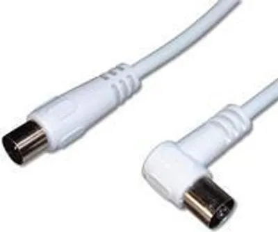 Produktbild von PREMIUMCORD TV-Antennen-Anschlusskabel 2m, 90°-Stecker (koaxial, M/F, 75 Ohm) (ktmf02U)