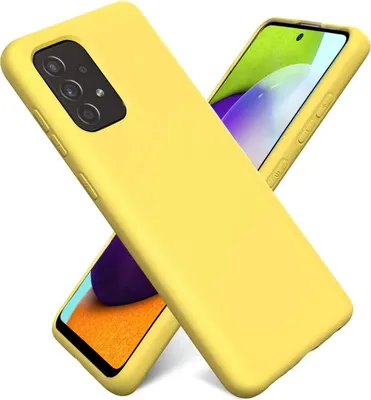 Produktbild von Conie TPU Schutzhülle für Samsung Galaxy A72 Tasche Case Cover Bumper Silikon Mikrofaser Inlay Hülle in Gelb matt