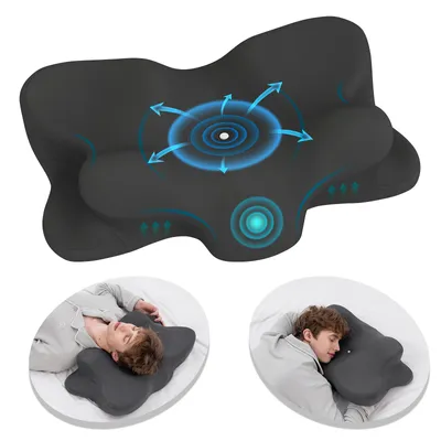 Produktbild von CHICASA Ergonomisches Nackenstützkissen aus 55D Memory Foam, 5-Zonen Schlafkissen für Tiefschlaf, 4D Luftzirkulation, 12/8 cm Höhe, , 65x41 cm