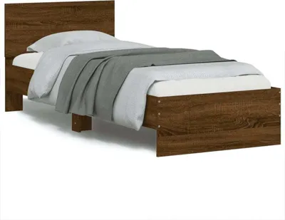 Produktbild von Design Bettgestell mit Kopfteil Braun Eichen-Optik 90x200 cm, Klassische Betten 2024