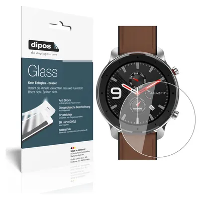 Obrázek produktu pro 2x ochranná fólie pro Amazfit GTR 47mm Smartwatch - anti-shock 9H fólie dipos Glass plastové sklo