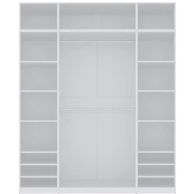 Produktbild von Marmex TRES G/N Weiß Einbaukleiderschrank ohne Türen mit Aufsätzen 200x246x51 cm
