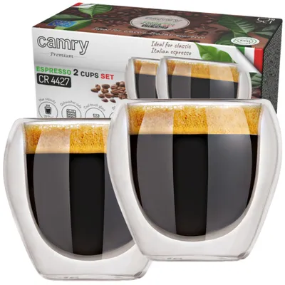 Produktbild von Doppelwandige Espressotassen Cr4427 aus Borosilikatglas, 2er Set, 72,7 ml