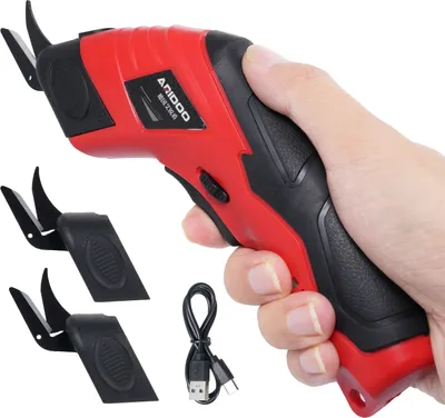 Obrázek produktu pro Elektrické nůžky Akumulátorový nůž se 2 vyměnitelnými řeznými noži z wolframové oceli na lepenku kůži koberce květináče květiny, max. řez 9 mm