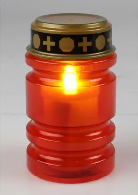 Image de 24x LED Bougies funéraires rouge verre Bougies Lumière Cimetière Bijoux Lanterne Décoration