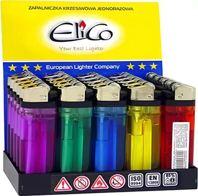 Zdjęcie produktu dla Elico Zapalniczka Zapalarka Piezoelektryczna Przeźroczysta 50 Szt