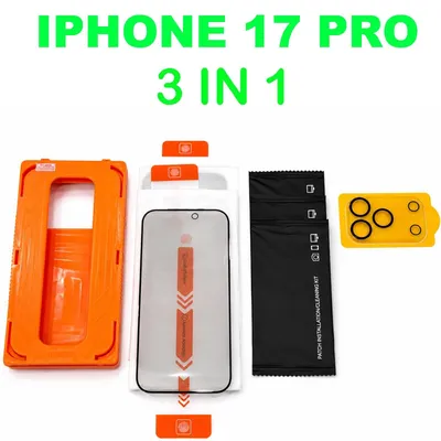 Produktbild von 3x Panzerfolie 1 Kameraschutz Für iPhone 17 Pro Blickschutz + Anbringhilfe