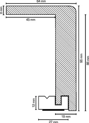 Produktbild von Heizrohrabdeckleiste / Heizrohrverkleidung mit abgerundeter Kante (MDF mit Echtholzfurnier/ 64.96.1) - Farbe: Eiche lackiert-ohne Montageprofil