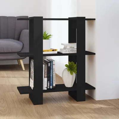 Obrázek produktu pro vidaXL Regál/rozdělovač místností černý 80x30x87 cm - Regál na knihy - Knihovny - Úložný regál