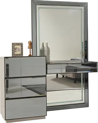 Immagine prodotto di Cassettiera con specchio Console Cassettiere in legno Camera da letto moderna