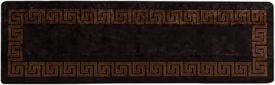 Produktbild von Schwarzer Teppichläufer 80x250 cm – moderner, rutschfester und waschbarer Kurzflor-Läufer aus Polyester für Flur und Wohnzimmer