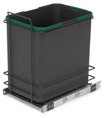 Image de poubelle de recyclage pour montage inférieur et extraction manuelle pour meuble de cuisine Recycle 1x35 litres - Plastique gris anthracite