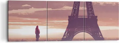 Produktbild von Bild auf Leinwand - Leinwandbild - Paris Stadt Nacht - 120x40cm - Wand Bild - Wanddeko - Wandbilder - Leinwanddruck - Bilder - Kunstdruck - Wanddekoration - Leinwand bilder - Wandkunst - CA120x40-4104