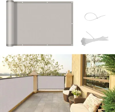 Zdjęcie produktu dla Osłona na balkon 90x600 cm, taupe, wodoodporna, 170 g/m², ochrona UV, na balkon