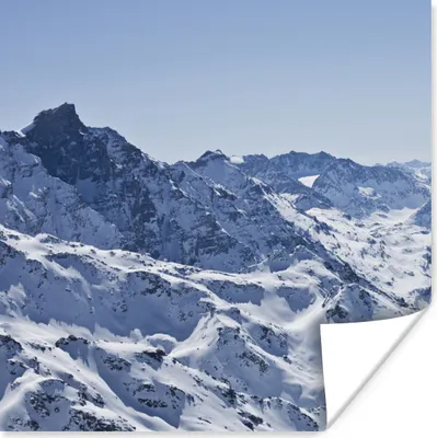 Produktbild von MuchoWow® Poster Alpen - Berg - Schnee 50x50 cm - Wohnzimmerdekoration