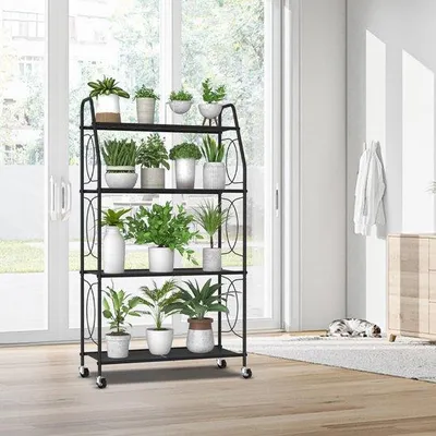 Produktbild von Metallene Pflanzenständer mit vier Schichten für Innen und Außen