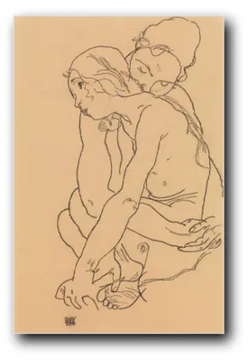 Produktbild von Kunstdruck „Umarmung: Frau und Mädchen“ von Egon Schiele – 60×90 cm – ungerahmt