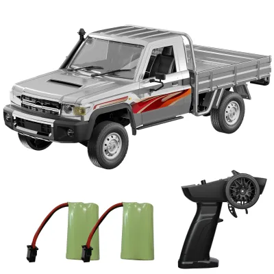 Obrázek produktu pro Autíčko na dálkové ovládání, elektrické vozidlo 2,4 GHz s LED světly, dobíjecí pick-up v měřítku 1:14 se 2 bateriemi, dárek v podobě autíčka pro chlapce, dívky, děti, stříbrná barva