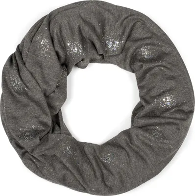 Produktbild von styleBREAKER Damen Loop Schal mit Glitzer und Pailletten Punkte, Schlauchschal, Tuch 01017075