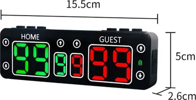 INF 6-stellige Touch-Anzeigetafel – Tragbarer, wiederaufladbarer Timer für Sport & Spiele