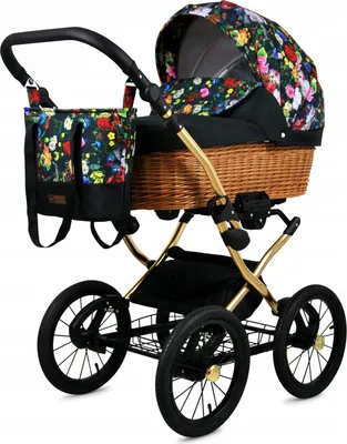 Produktbild von Babylux® Classic Gold | 3in1 Kinderwagen Set | Garden Flowers | Kombikinderwagen | Kinderwagense