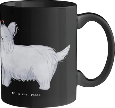 Produktbild von Mr. & Mrs. Panda Kaffeetasse Skye Terrier - Schwarz - Geschenk, Teetasse, Keramiktasse, Hunderassen, Beschreibung, treuer Begleiter, treu, Hunde, Geschenktasse, Becher