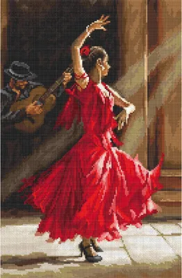 Produktbild von Letistitch Kreuzstich Set "Flamenco", Zählmuster, 33x22cm