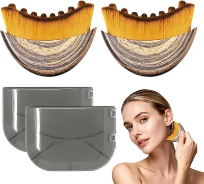 Imagen del producto de Cepillo facial para drenaje linfático, 2 unidades, 8x6 cm, para masaje y contorno facial