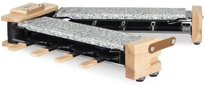 Obrázok produktu pre Raclette gril HKoeNIG WOD362, 1400 W, až pre 8 osôb, otočná podstava, grilovacia doska z prírodného kameňa, dizajn v štýle dreva
