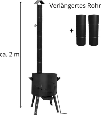 Produktbild von Utschak Uchag Rauchrohr Feuerofen Ø40 cm 2 mm Stahl für Kazan 12L Учаг Kazan-Ofen Rohrverlängerung Feuerofen Feuerschale Gulaschkanone