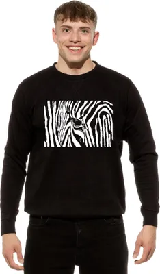 Produktbild von Cotton Prime® Sweatshirt Black & White Zebra Eye M Schwarz
