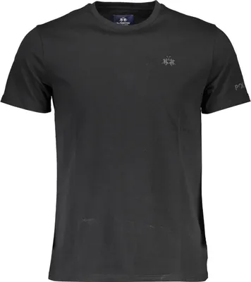 Produktbild von La Martina Kurzarm Shirt Rundhals Logo Stickerei Schwarz : Größe - M Größe: M