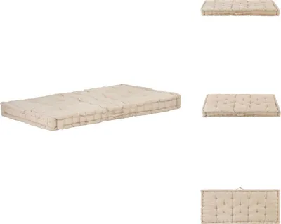 Produktbild von vidaXL Palettenkissen Baumwolle 120×80×10 cm Beige -  Sitzpolster