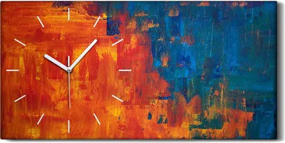 Produktbild von Dekor Leinwand Uhr Wandbilder Geräuschlos Kunstdruck 60x30 Abstrakte Kunst - weiße Hände