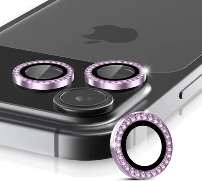 Produktbild von Kamera Linsenschutz Glas Set mit Schmucksteinen für Apple iPhone 17 Pro Schutzglas Camera Linse Panzerfolie 9H Helles Violett