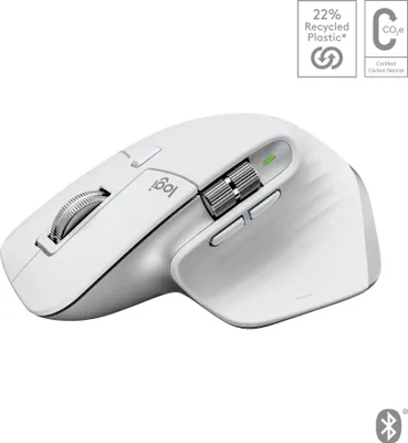 Produktbild von Logitech MX Master 3S for Mac, rechts, Laser, Bluetooth, 8000 DPI, Grau