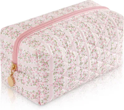 Produktbild von Make-up Tasche klein, Baumwolle, Blumenmuster, für unterwegs