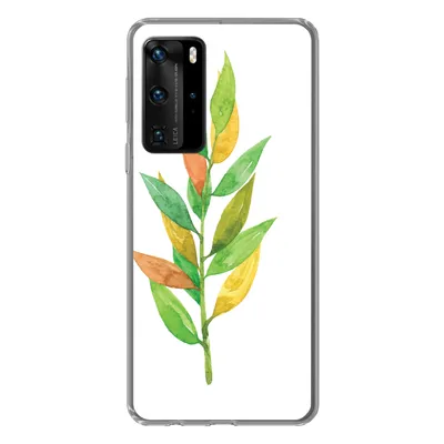Produktbild von MuchoWow® Handyhülle Schutzhülle Hülle für Huawei P40 Pro Aquarelle - Blätter - Pflanzen Silikon Softcase Handy Hülle - Schutz