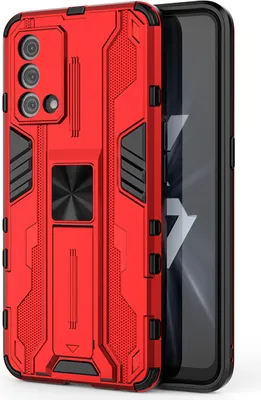 Produktbild von OPPO K9 Hülle, Dual Layer PC TPU Bumper Stoßfest Ständer Schutzhülle für OPPO K9 Rot