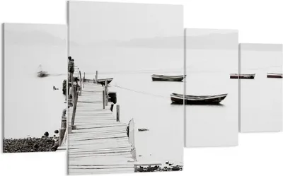 Produktbild von Bild auf Leinwand - Leinwandbild - Fußgängerbrücke See hongkong - 160x90cm - Wand Bild - Wanddeko - Leinwanddruck - Bilder - Kunstdruck - Wanddekoration - Leinwand bilder - Wandkunst - DL160x90-3151