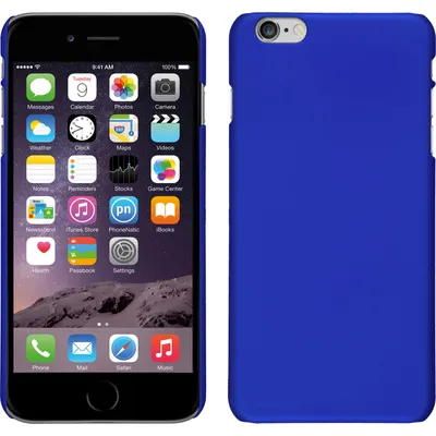 Produktbild von PhoneNatic Case kompatibel mit Apple iPhone 6 Plus / 6s Plus - Hülle blau gummiert Hard-case + 2 Schutzfolien