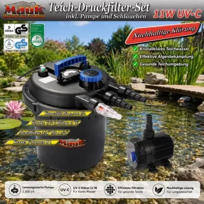 Produktbild von Mauk UVC Druckfilter Druckteichfilter Teichfilter 11W UV-C Wasserfilter Teich