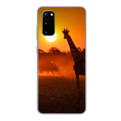 Produktbild von MuchoWow® Handyhülle Schutzhülle Hülle für Samsung Galaxy S20 Giraffe - Sonne - Savanne Silikon Softcase Handy Hülle - Bild