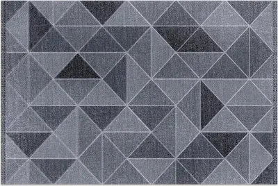 Produktbild von Geometrische Abstraktion Stoffimitat – Vinylteppich – 120x180 cm – Outdoor Teppich – Terrasse – Wetterfest – Modern
