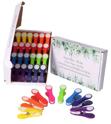 Produktbild von trendfinding 24 Wäscheklammern mit Edelstahlfedern und Softgrip Regenbogen